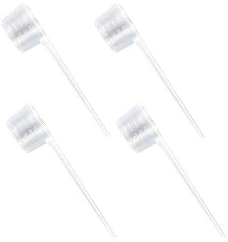 EIHI 4 Pezzi Misurino Graduato, 5G Misurino Grammi,Cucchiaio Dosatore da 5G, Trasparente con Scala da 2 G, 3 G, 4 G per Dosatore Detersivo Lavatrice(Trasparente)