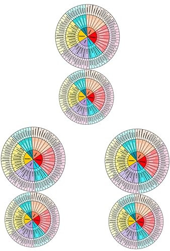 MAGICLULU 6sheets Feeling Wheel Stickers Emotion Wheel Stickers for Phone Case Decorative Emotion Chart Wall