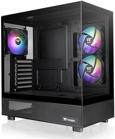 Thermaltake View 270 Plus TG ARGB EATX - Caja Color Negro con 3 Ventiladores A- RGB de 120 mm incluidos; Compatible con radiador de hasta 360 mm; Panel Frontal y Lateral de Vidrio Templado;