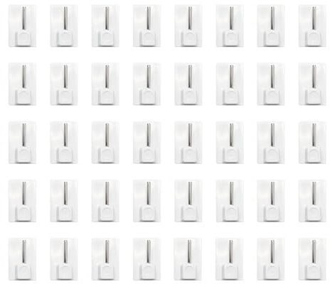 40 Piezas Ganchos Adhesivos Cortinas Set, Ganchos para Cortinas para Barras de Visillos, Ganchos para Cortinas para Barras de Visillos (Blanco)