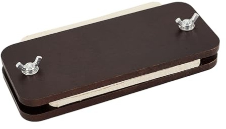 AHANDMAKER Presse à reliure en bois, 19 x 8,9 cm, rectangulaire, portable, outil de reliure de livres, presse à livres plat, kit de reliure pour presse à papier faite à la main, livre de bricolage