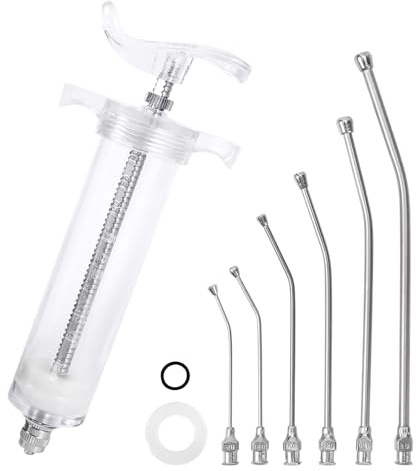 FULAIERGD Juego de jeringas de alimentación manual para bebés de 50 ml, tubos de alimentación con 6 tubos curvados y cuchara de alimentación de metal de acero inoxidable para bebés, pájaros, loros,