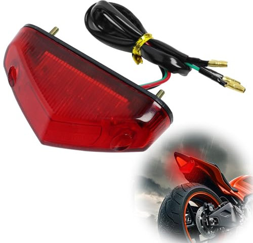 Greacesrio Fanale Posteriore Moto, Universale Moto Led Stop Freno Fanale Posteriore Indicatori di Segnale Luce Freno Posteriore, Accessori per la Modifica Delle, Guscio Rosso
