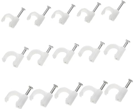 ARTIBETTER 1 Jeu Agrafe Câble Métallique Support De Cordon Pince À Anneau Attaches De Câble Bolster Soutien -câbles Téléphoniques -câble Pour La Maison Matériau Pe Blanche 3 Boîtes