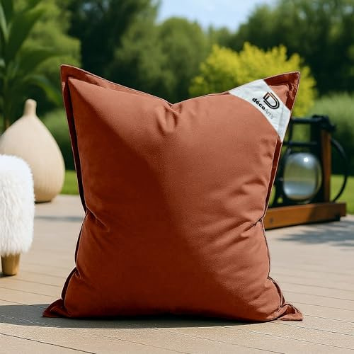 deco arts Housse pour Pouf Géant XL 120x80cm - Intérieur et Extérieur - Déhoussable - AntiUV - Terracotta