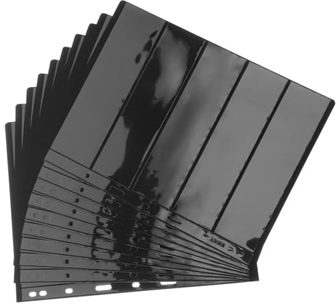 VICASKY 10Pcs Transparent Stamp Collection Loose-Leaf Pages Double-Sided Card Holders for Binder Album Reusable Stamp Holder Sheets for Postcards and Collectibles Storage
