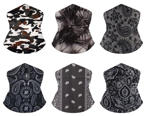 6 PCS Neck Warmer Tube – Multifunctional Seamless Bandana, Face Snood, Balaclava, Cycling Mask, Ski Mask and Headwear for Outdoor Sports