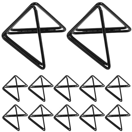 HOOTNEE 36 Soportes Triangulares de Hierro para Tarjetas de Mesa en Bodas y Fiestas, Diseño Estable y Elegante en Color Negro para Decoración y Organización