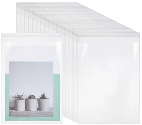 OLYCTAFT - 120 fundas transparentes para revistas, fundas resellables para tarjetas, paquete a granel, fundas reutilizables transparentes para cómics, fundas para losas de PSA, bolsas de equipo, funda