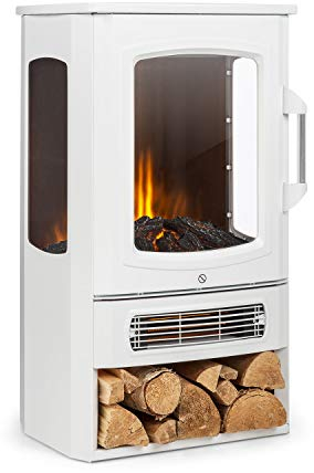 Klarstein Cheminée Electrique d'Intérieur, Chauffage Electrique de 2000W, Fausse Cheminée Decorative avec Effet Flamme en LED, Télécommande Inclus, Programmable, Minuterie, Thermostat Réglable