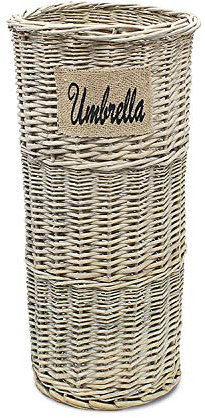 DANIEL JAMES Housewares Rattan Umbrella Rack Stand Wicker Basket Holder Bin Brolly Storage Walking Stick