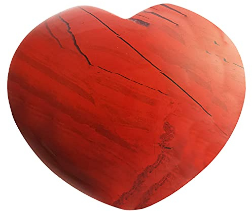 Lovionus89 naturel jaspe coeur coeur coeur coeur sculpté paume poche chakra énergie cristal et Pierre de guérison, 45mm