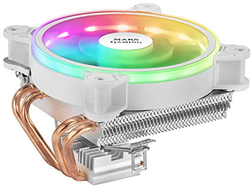 Mars Gaming MCPU220W, Weißer CPU-Kühler, TDP 140W, DUAL ARGB, Silent PWM