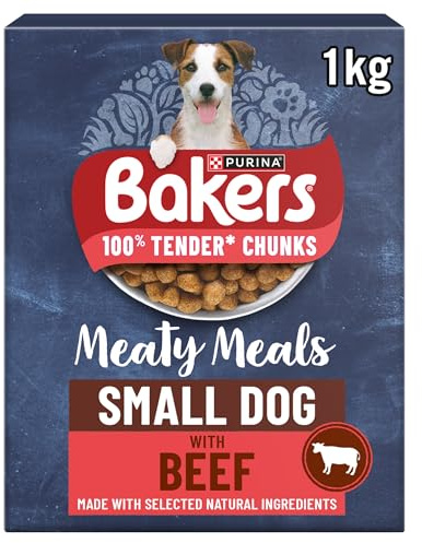 BAKERS Meaty Meals Small Adult Dry Dog Food Beef 1kg (Pack of 5)