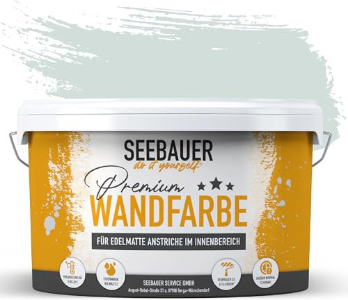 SEEBAUER diy Peinture murale turquoise pour intérieur (No. 783 Tourqoise Dream 5,0 Litre) Tons vert haute opacité