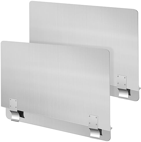 Ferraycle 2 Pack 20-1/2 W x 9 H 304 Stainless Steel Fryer Splash Guard for Stove & Kitchen, Oil Splatter Screen Protection, Heavy Duty Grease Barrier for Frying, Grilling, Easy Clean, Universal Fit