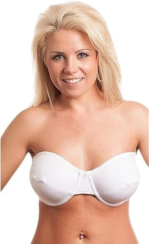 Vitality Care Multiway Strapless Bra Cotton Rich Underwired Full Coverage Non-Padded Convertible Straps Silicone Grip White 90% Cotton 10% Elastane A-DD 34-46