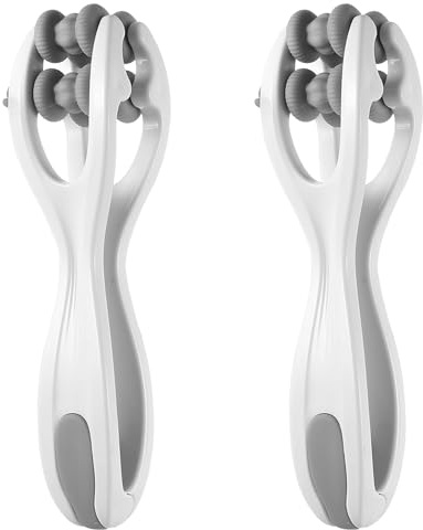 2 Pcs Masajeador para Dedos y Manos, Masajeador de Manos y Dedos, Rodillos de Masajes Rodillo de Masaje de Silicona, Bola de Masaje de 360 ​​Grados de Doble Cara para Automasaje Muscular