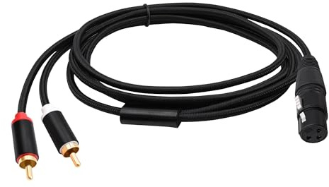 YARCHONN Cable divisor XLR a 2 RCA Y desequilibrado, conectores de audio XLR de 3 polos, adaptador divisor de conectores de audio de tipo Y, conectores de micrófono para amplificadores y mezcladores