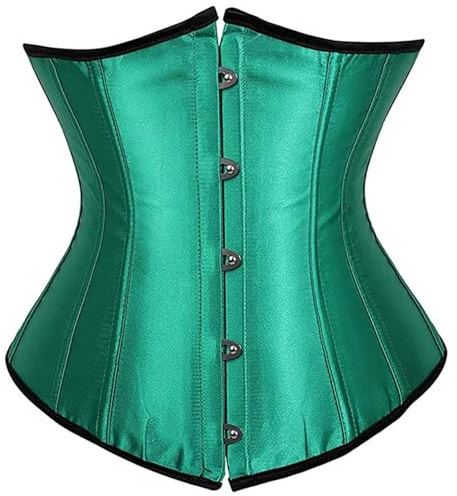 Satén Corset Bajo Pecho Clasico Corsé Underbust Gótico Talla Grande Mujer Steampunk de Underbust Cintura Waist Cincher gótico Bustier Fajas Reductoras de Cinturón Firme de Formación