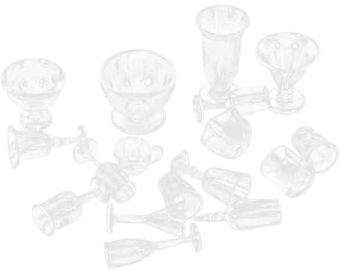 WHAMVOX 12, 17 Piezas de Accesorios de Cocina Transparentes, Mini Utensilios Decorativos para Juguetes y Decoración de Mini Casa