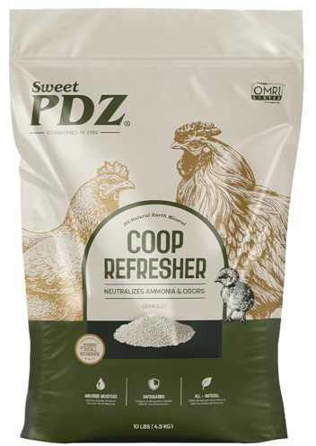 Söt PDZ - Coop Refresher - zeolit lukteliminator - Essential Chicken Coop tillbehör - 4,5 kg