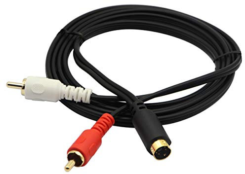 zdyCGTime cavo splitter S-Video 4 pin mini DIN Y placcato oro Combo 4 pin mini DIN S-Video maschio a 2 RCA maschio audio Y splitter prolunga cavo adattatore 1.5M.