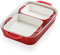 SWEEJAR Ceramic Tableware Set, Rectangular Ceramic Tableware Set for Kitchen, Dinner, Banquet and Daily Use, 12.5 x 9 cm (Red)