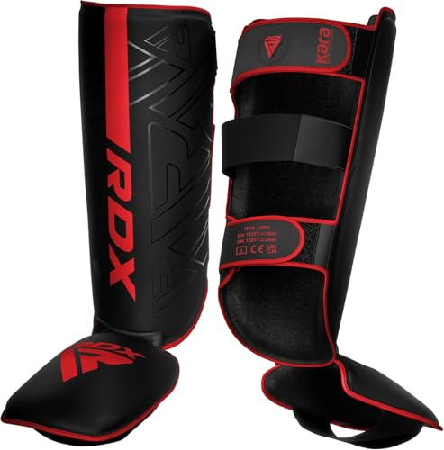 RDX Schienbeinschoner Kickboxen Kampfsport Muay Thai Training, Maya Hide Leder Kara Thaiboxen Schienbeinschutz, Schienbeinschützer Sparring Boxen Krav MAGA MMA Karate Taekwondo (MEHRWEG)