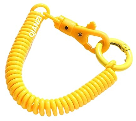 DISPRA Porte-clés à ressorts hélicoïdaux, bracelet extensible en plastique, porte-clés coloré et flexible pour bureau, atelier, centre commercial