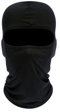 KOMUNJ Máscara de esquí para hombre y mujer, pasamontañas, protección UV, resistente al viento, cálida, para motociclismo, snowboard, ciclismo, deportes al aire libre, Negro , 50