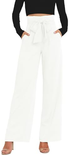 DayaEmmoTQ Pantalon Habillé pour Femme avec Ceinture - Pantalon de Costume Taille Haute à Jambe Large pour Femme de Bureau, Pantalon Palazzo Élégant pour Affaires et Loisirs