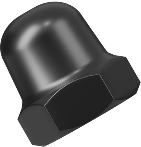 M8 (8mm) Hexagon Domed Cap Nuts Fit Screws Bolts Black Zinc Flake DIN 1587 (Pack of 20) N06B