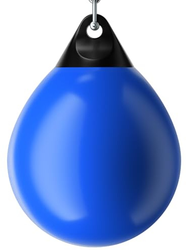 GYMAX Punching Bag, Water Aqua Bag w/Water Injector & Hanging Accessories, Folding Heavy Duty Boxing Bag for Home Gym, Boxing Training Equipment for Adults (Blue, 180LBS)