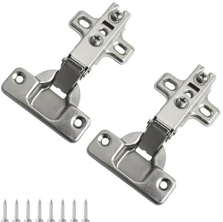 2 cerniere per ante di armadietti, cerniere da incasso a chiusura ammortizzata per ante di armadi, copertura completa (copertura completa del braccio dritto)