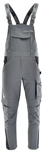 SARA WORKWEAR Latzhose Herren Lang mit Knietaschen - Strapazierfähige Arbeitshose - Arbeitshosen Männer mit Reflektierenden Elementen Gr.46-64