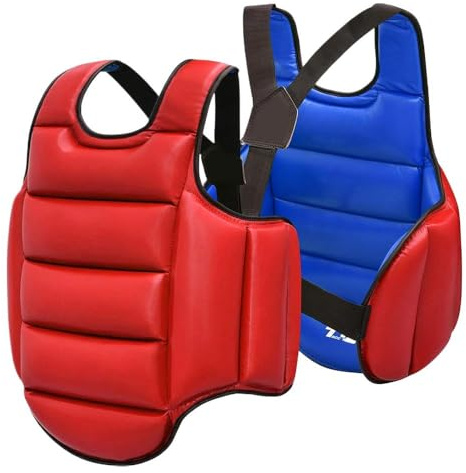 Boxing Body Protector Reversible, Boxing Chest Guard Kickboxing MMA Muay Thai Body Protector Adjustable Strike Shield Martial Arts Upper Belly Ribs Protection Pad, Taekwondo TKD Vest