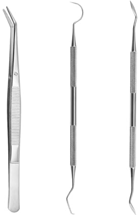 RNSKFG 3 Pieces Of Stainless Steel Dentist Tools, Oral Cleaning Tools, Dental Care Supplies, Tartar Remover.