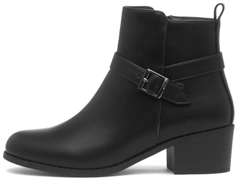 Lilley Womens Black Heeled Ankle Boot - Size 7 UK - Black