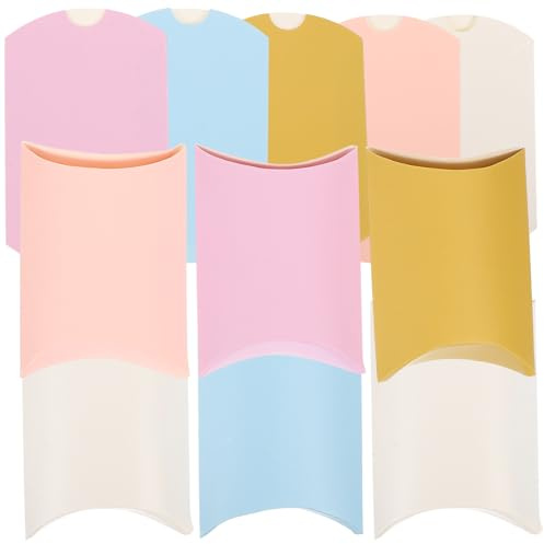 LALADEFIEE Scatole a Cuscino Per Dolcetti 100 Pezzi, Scatole Portaconfetti in Carta Colorata, Confezione Regalo Nozze Per Matrimoni e Feste
