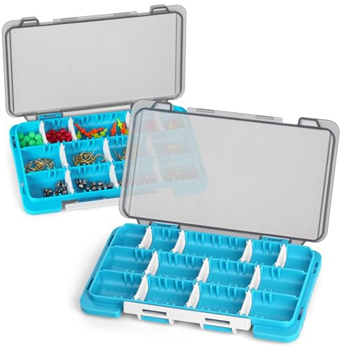 Vicloon Boîte de Rangement étanche en Plastique Pêche Accessoires, 2PCS Boîte à Appâts étanche, Boites a Leurre de Peche, Professional Boîtes de Rangement pour Matériel de Pêche