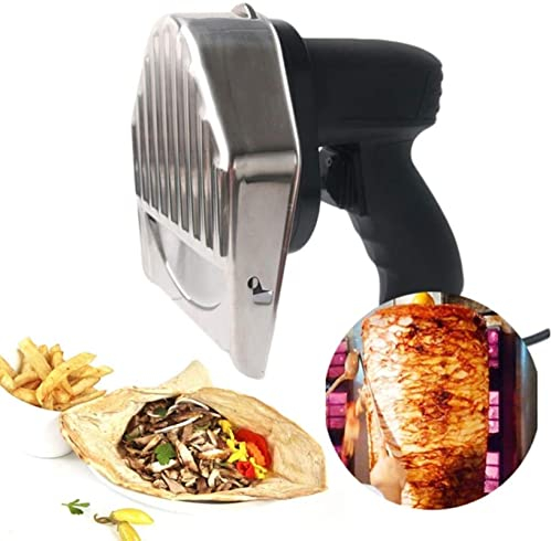 ATAAY Cuchillo eléctrico para Kebab, 80 W Puede Ajustar el Grosor Máquina cortadora de Kebab eléctrica Máquina de Cuchilla eléctrica para Cuchillo de Kebab Turco de Mano, para el hogar Cordero Pol