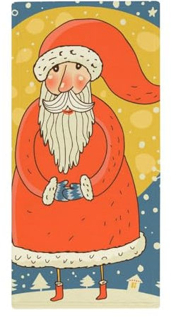 FZRTGOP Weihnachtsmann Handtücher Schnelltrocknend Waschlappen Badetücher Handtuch Für Sport Spa Yoga 73x35cm