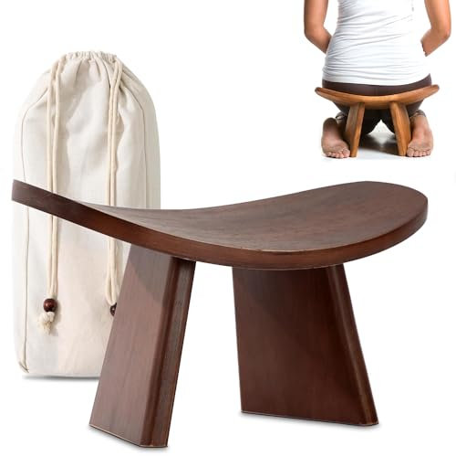 Panca Da Meditazione, Sgabello In Ginocchio In Legno Con Borsa Da Viaggio, Sgabello Ausiliario Per Yoga Portatile, Sedile Ergonomico Multifunzionale, Sedia Comfort Staccabile, Per Yoga, Preghiera