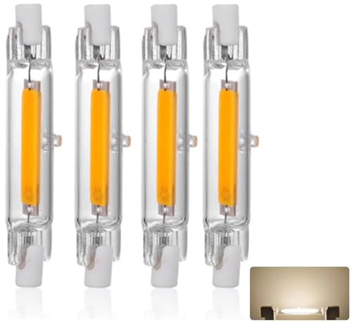 R7S LED Bulb 78mm Dimmable, LED R7S 78mm 15W Light Bulb, Equivalent J78 150W Halogen, 1500LM, Natural White 4000K, R7S COB Double Ended Reflector Linear Lamp for Ceiling Wall Lamp, 4 Pack