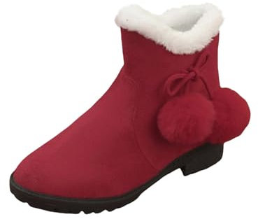 Generisch warehouse deal Winterstiefel Damen Trendy Kurze Reitstiefel Flach Rutschfeste Laufsohle Winterschuhe Rutschfest Boots black friday angebote