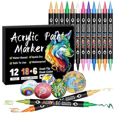 Marcadores de pintura de graffiti, juego de rotuladores para colorear, juego de rotuladores multifuncionales para amantes del arte, estudiantes o diarios escritos a mano