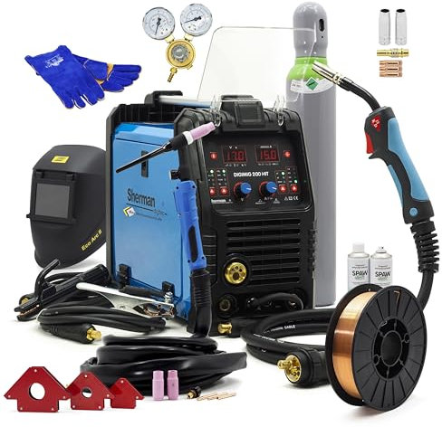 MIG MAG Schweißgerät Inverter Schweißgerät - Bestschweissen.de Sherman DIGIMIG 200 HIT 230V 200A - Set mit Schutzgas, MMA, WIG Lift, Synergie, IGBT