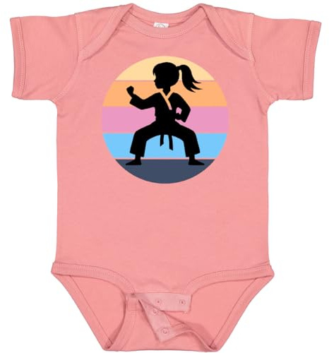 inktastic Karate Retro Sunset Girls Martial Arts Baby Bodysuit Newborn Mauve 452f0