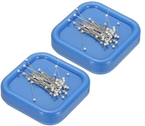 PATIKIL 2 Pcs Magnetic Pin Holder, Magnetic Pin Cushion Paper Clip Holder for Sewing Quilting Hair Clips, Blue